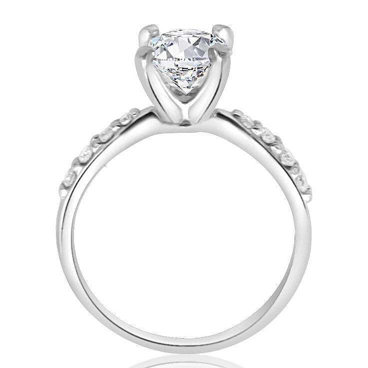 Montura pavé estilo moño para anillo de compromiso (no incluye diamante central) - BODHANA