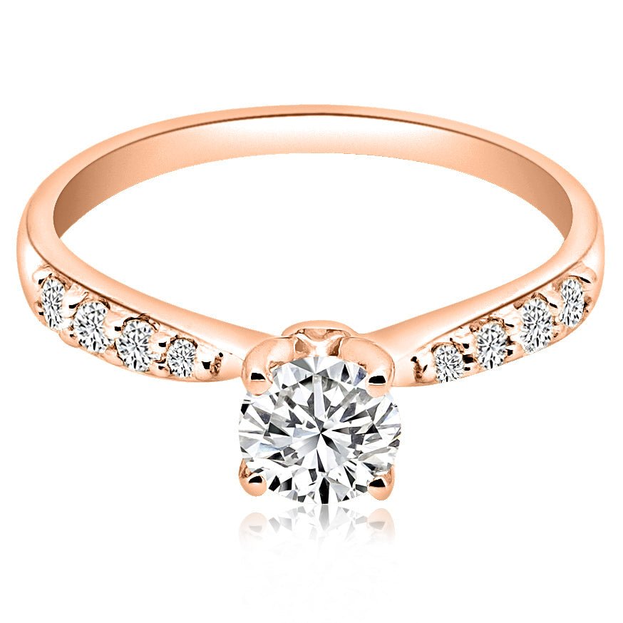 Montura pavé estilo moño para anillo de compromiso (no incluye diamante central) - BODHANA