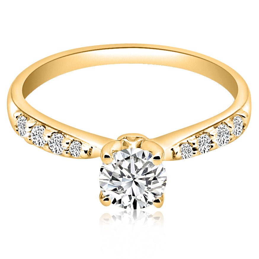 Montura pavé estilo moño para anillo de compromiso (no incluye diamante central) - BODHANA
