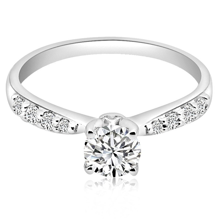 Montura pavé estilo moño para anillo de compromiso (no incluye diamante central) - BODHANA