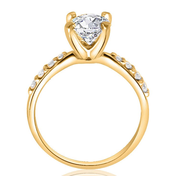 Montura pavé estilo moño para anillo de compromiso (no incluye diamante central) - BODHANA