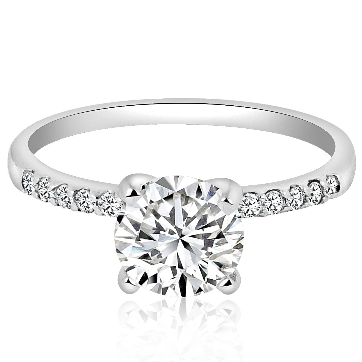 Montura pavé para anillo de compromiso (no incluye diamante central) - BODHANA