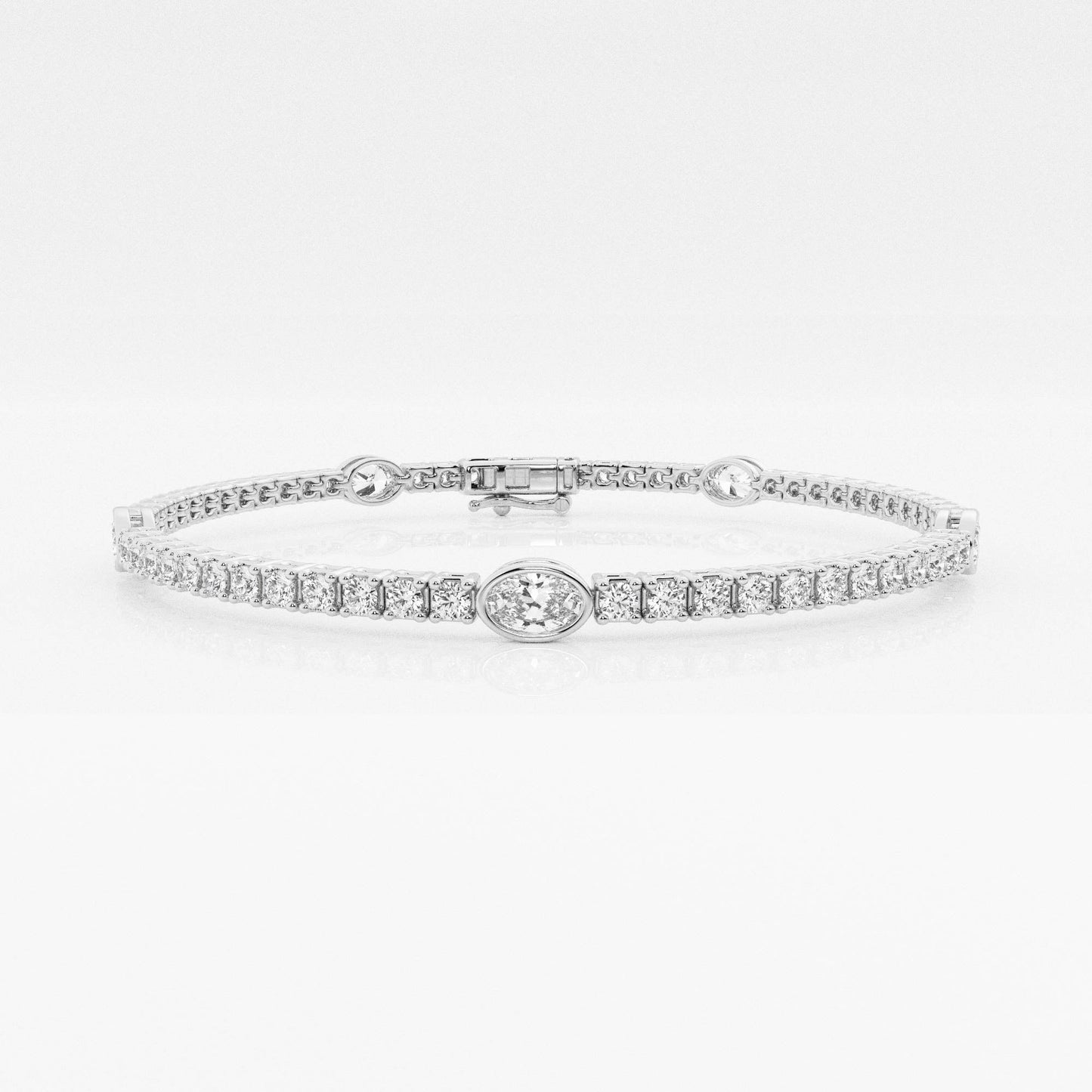 Pulsera Tenis con Diamante Oval en oro de 14 Kilates - BODHANA