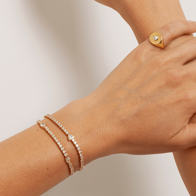Pulsera Tenis diamante Trillón Oro 12 Kilates - BODHANA