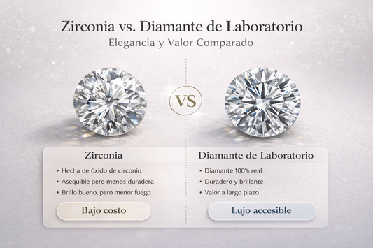 Zirconia vs diamante de laboratorio