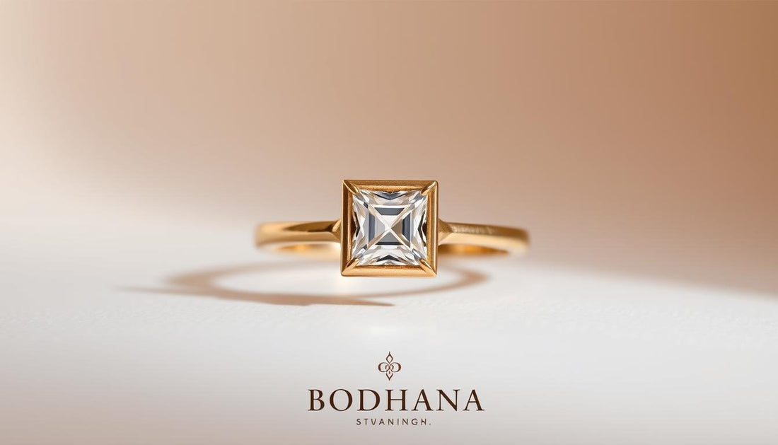 Anillos de compromiso con diamante cuadrado: elegancia geométrica en Bodhana - BODHANA