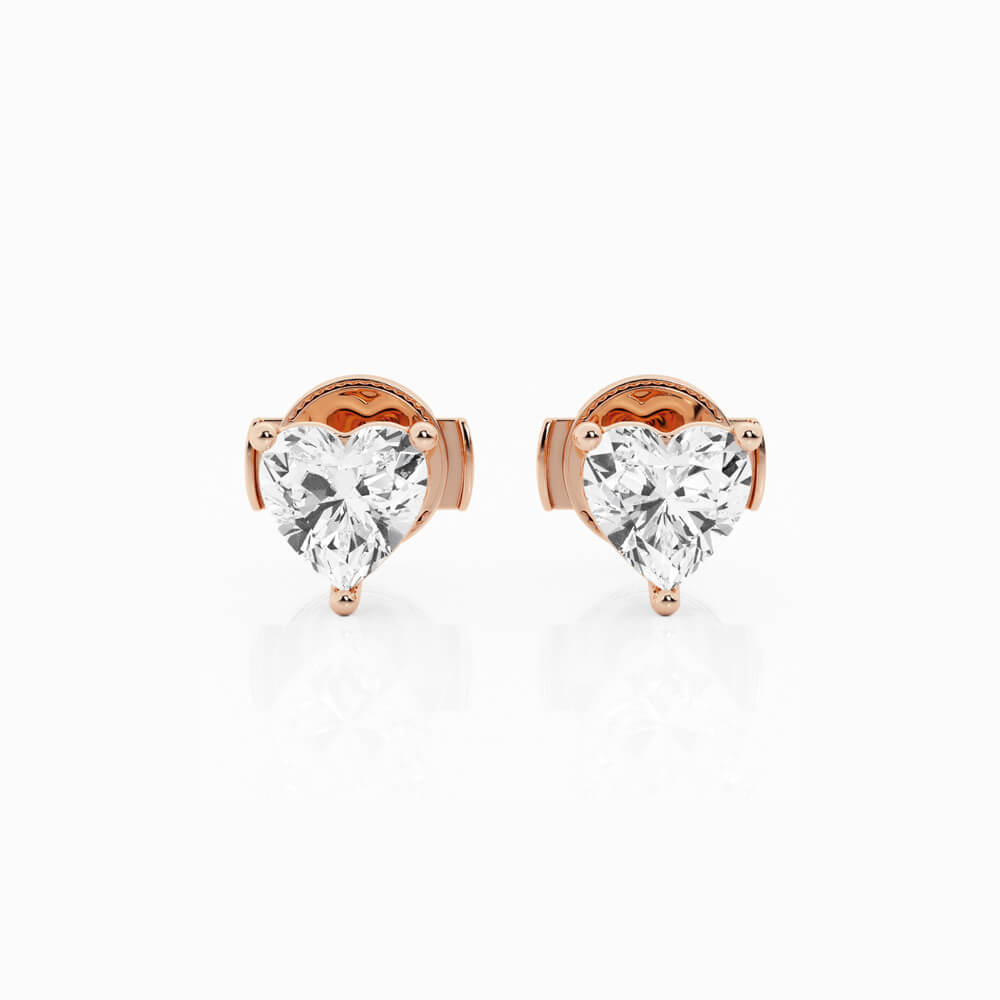 0.25 ct Aretes diamante Corazón Oro 14 K - BODHANA