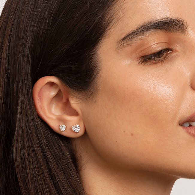 0.25 ct Aretes diamante Corazón Oro 14 K - BODHANA