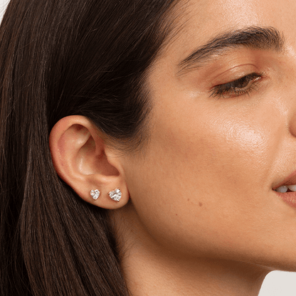 0.25 ct Aretes diamante Corazón Oro 14 K - BODHANA