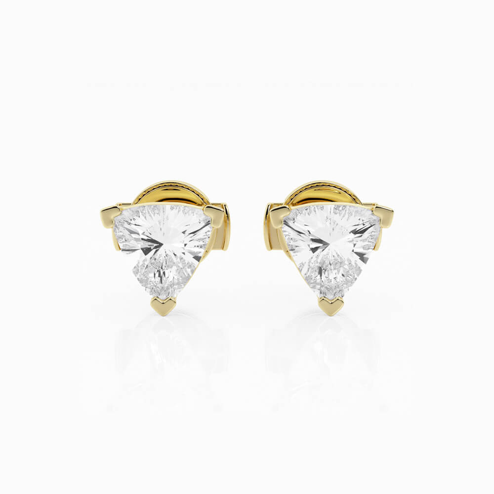 0.50 ct y 1 ct Aretes con diamante Trillion - BODHANA