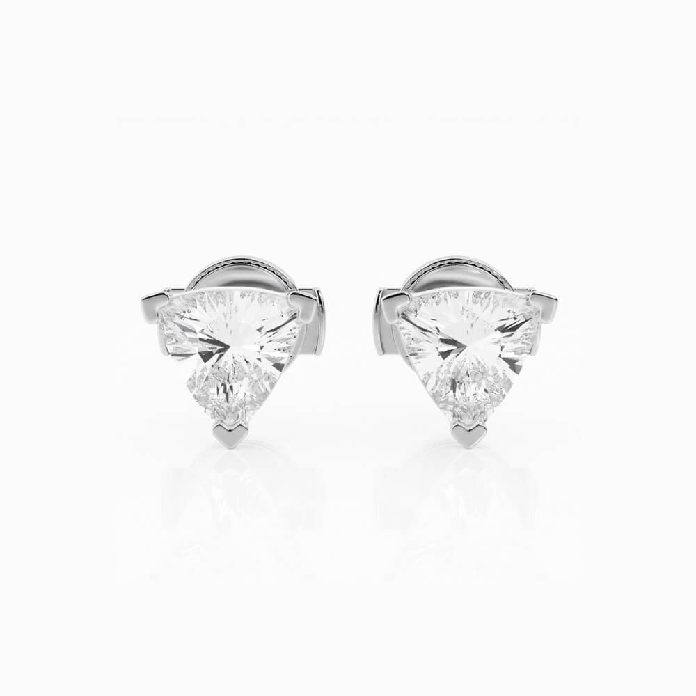 0.50 ct y 1 ct Aretes con diamante Trillion - BODHANA