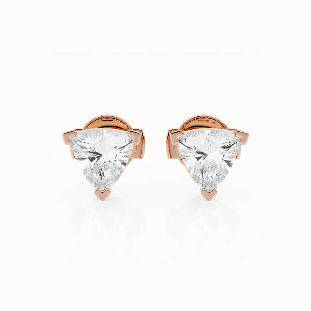 0.50 ct y 1 ct Aretes con diamante Trillion - BODHANA