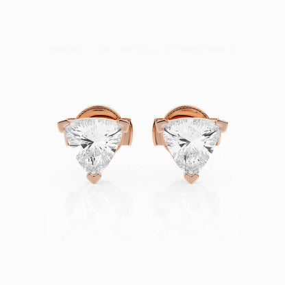 0.50 ct y 1 ct Aretes con diamante Trillion - BODHANA