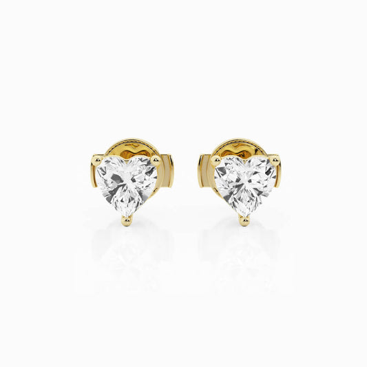 0.25 ct Aretes diamante Corazón Oro 14 K - BODHANA
