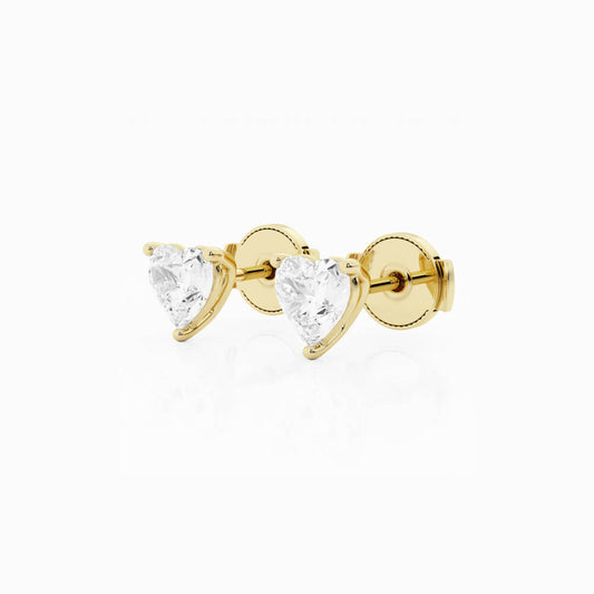0.25 ct Aretes diamante Corazón Oro 14 K - BODHANA