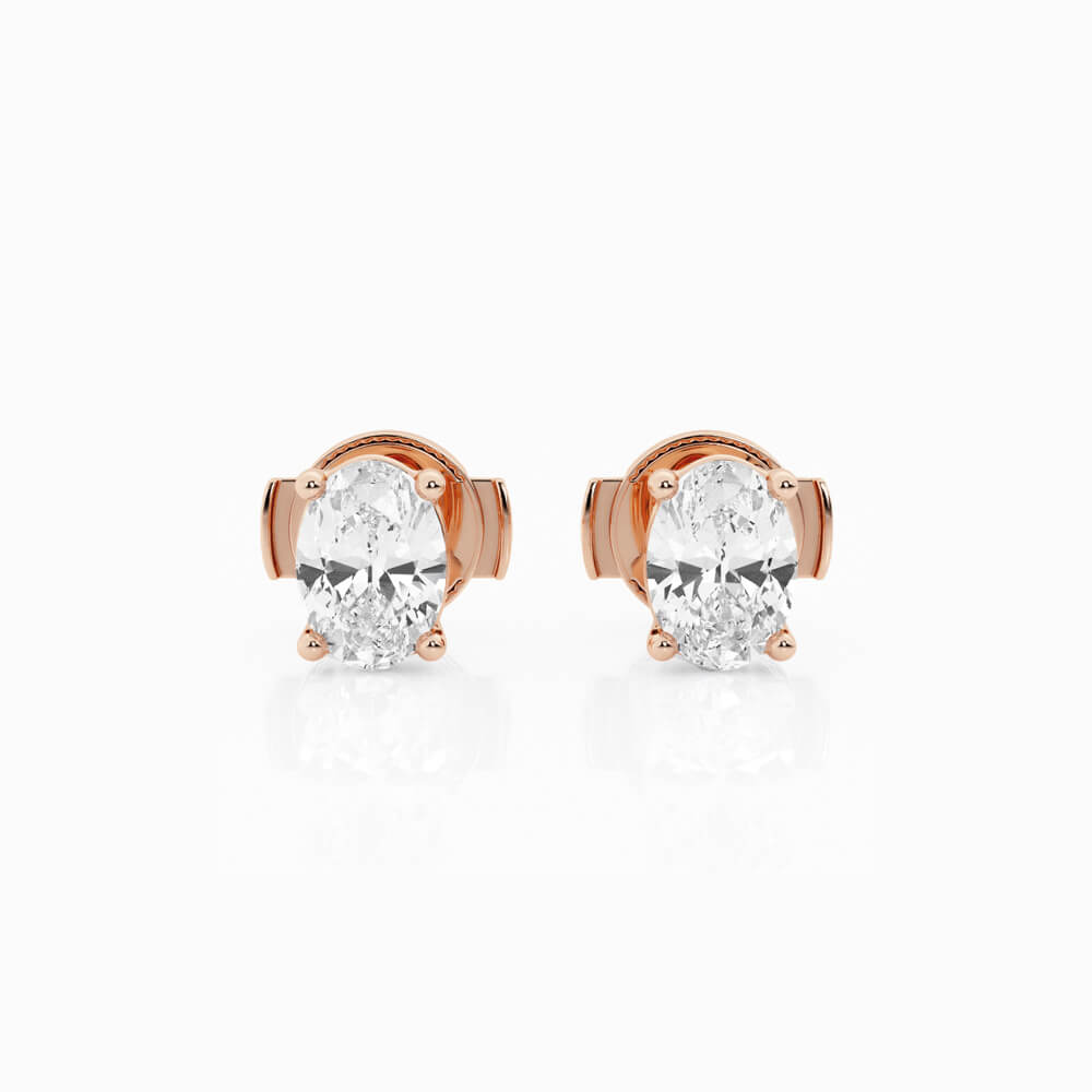 0.5 a 2.5 ct Aretes con diamante Corte Oval - BODHANA