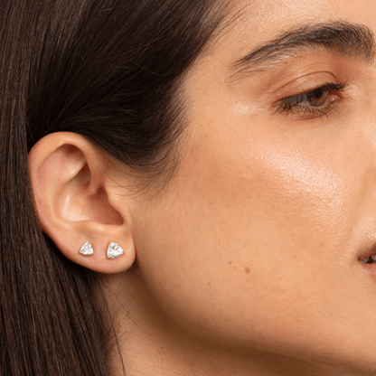 0.50 - 1 ct Aretes con diamante Trillion Oro blanco - BODHANA