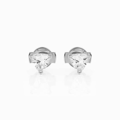 0.50 - 1 ct Aretes con diamante Trillion Oro blanco - BODHANA