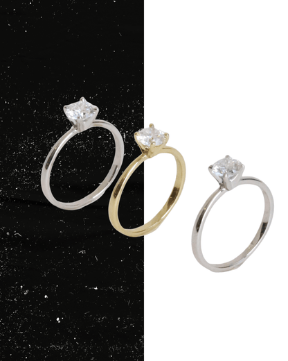 0.50 ct Anillo de compromiso con diamante redondo en oro 14 kilates - BODHANA