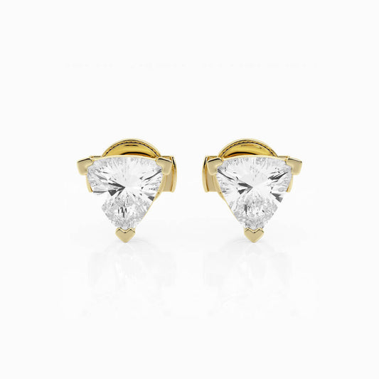 0.50 ct y 1 ct Aretes con diamante Trillion - BODHANA