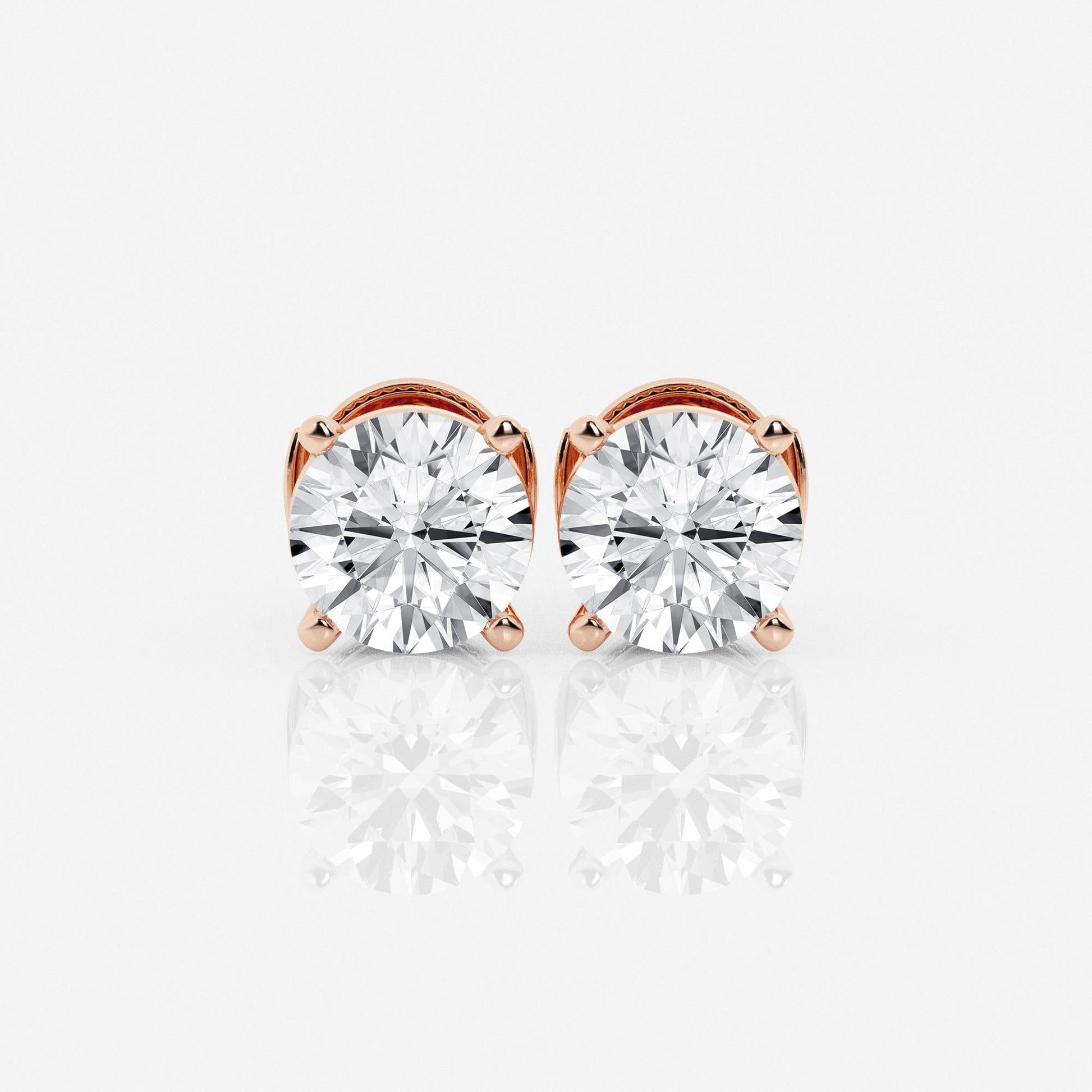 1 - 4 ct Aretes Broqueles con diamante redondo - BODHANA