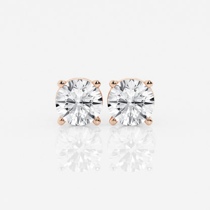 1 - 4 ct Aretes Broqueles con diamante redondo - BODHANA