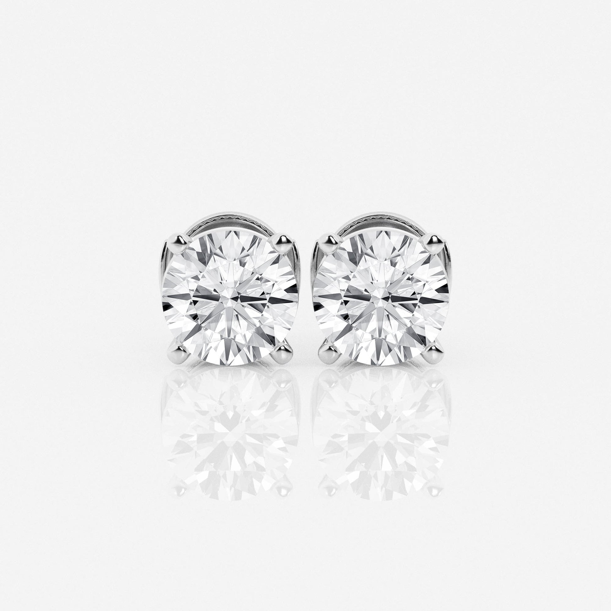 1 - 4 ct Aretes Broqueles con diamante redondo - BODHANA