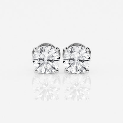 1 - 4 ct Aretes Broqueles con diamante redondo - BODHANA
