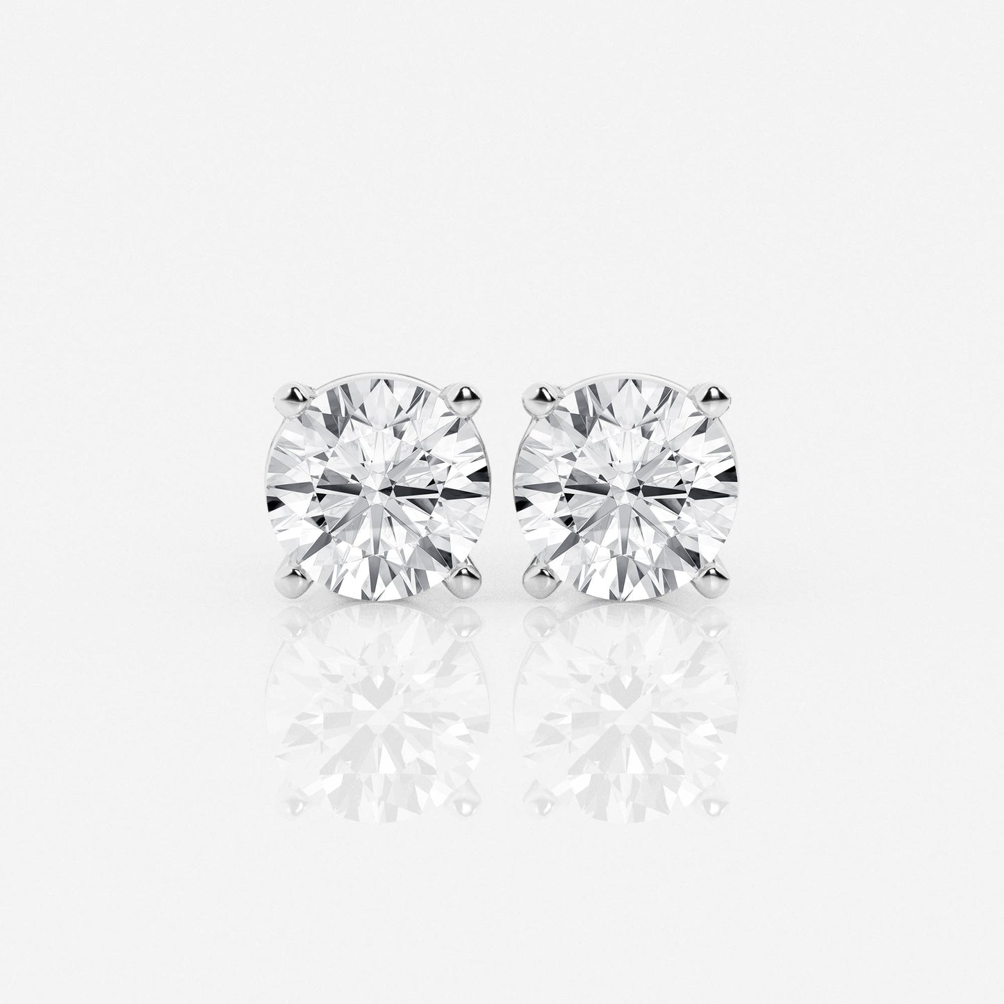 1 - 4 ct Aretes Broqueles con diamante redondo - BODHANA