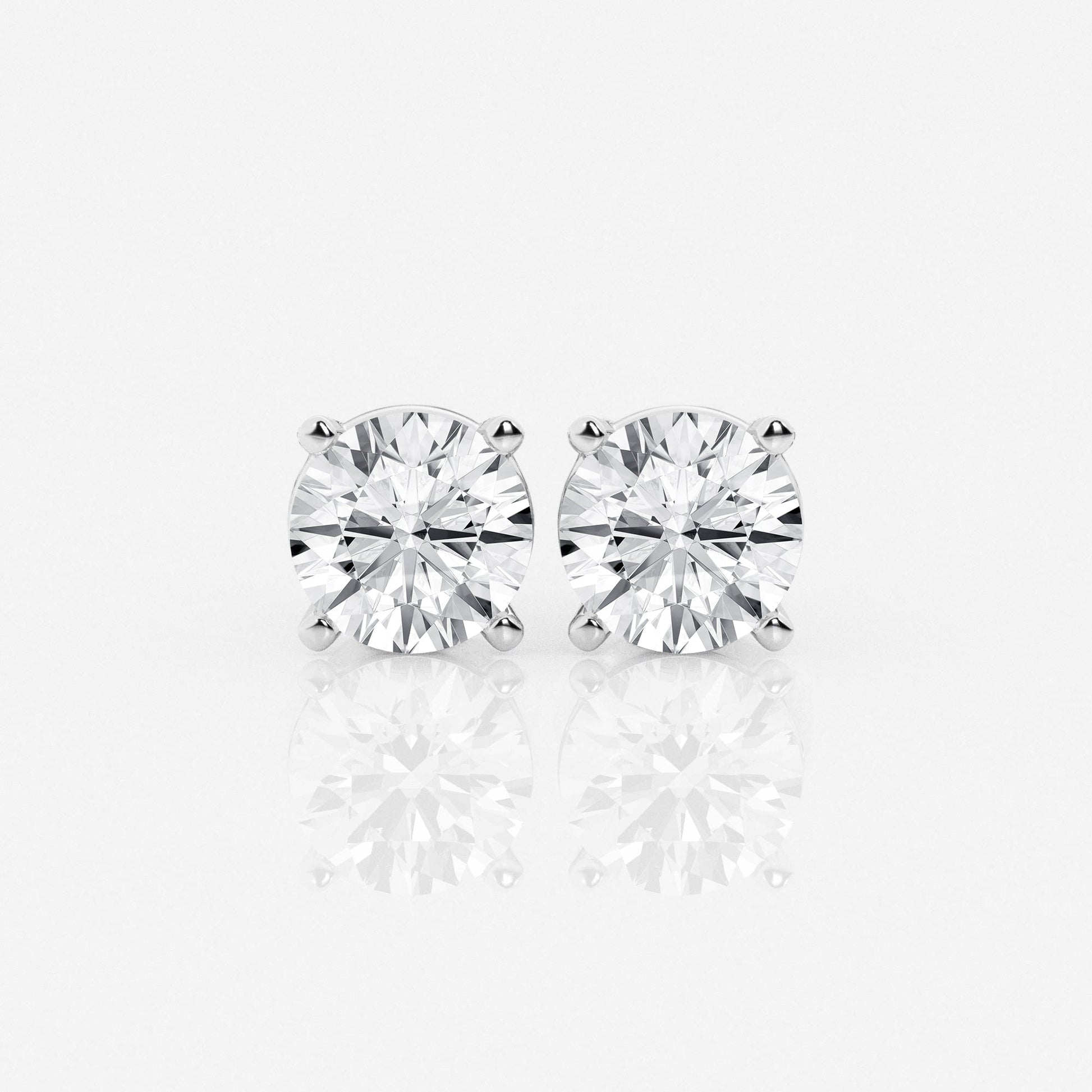 1 - 4 ct Aretes Broqueles con diamante redondo - BODHANA