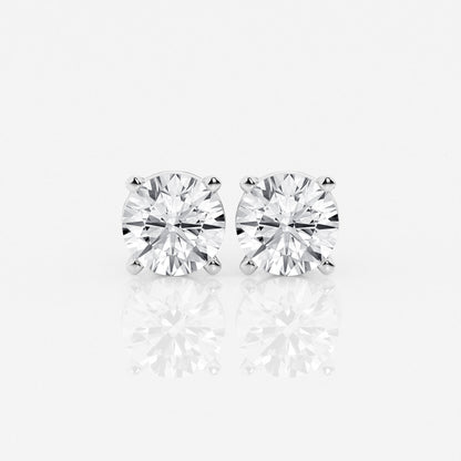 1 - 4 ct Aretes Broqueles con diamante redondo - BODHANA
