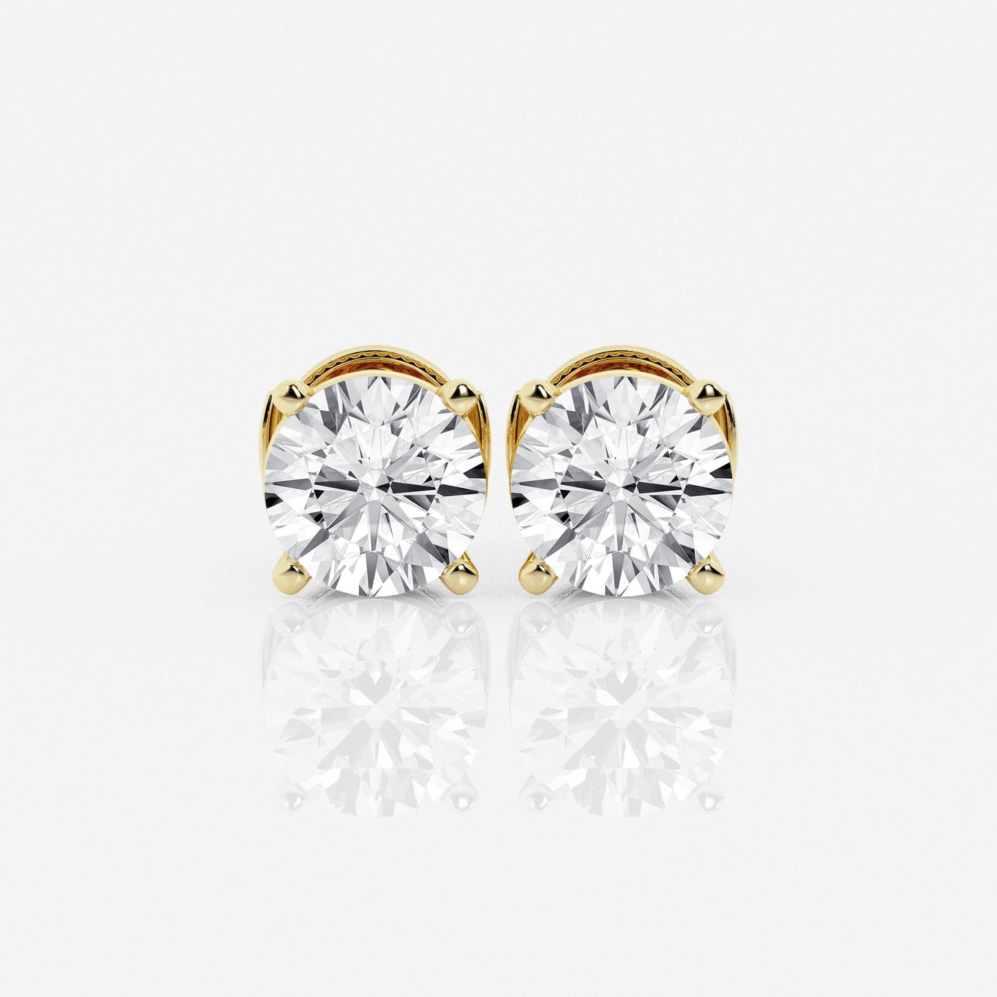 1 - 4 ct Aretes Broqueles con diamante redondo - BODHANA
