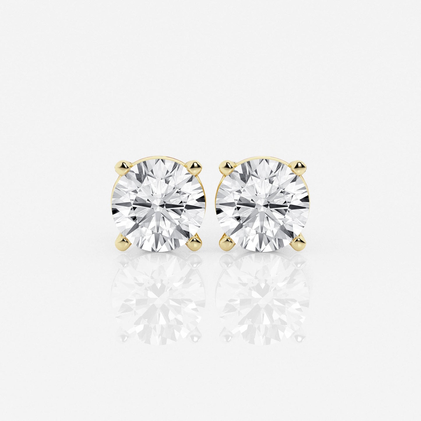 1 - 4 ct Aretes Broqueles con diamante redondo - BODHANA