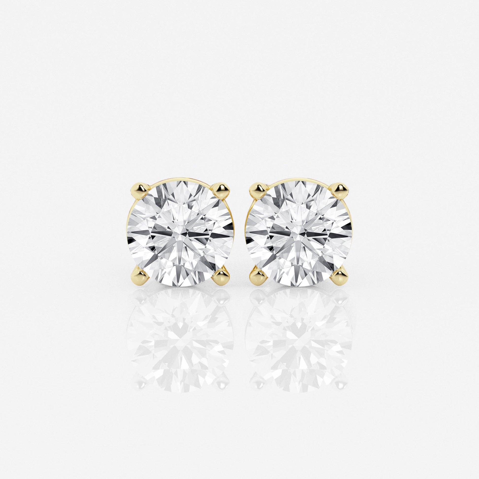 1 - 4 ct Aretes Broqueles con diamante redondo - BODHANA