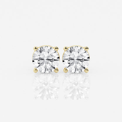 1 - 4 ct Aretes Broqueles con diamante redondo - BODHANA