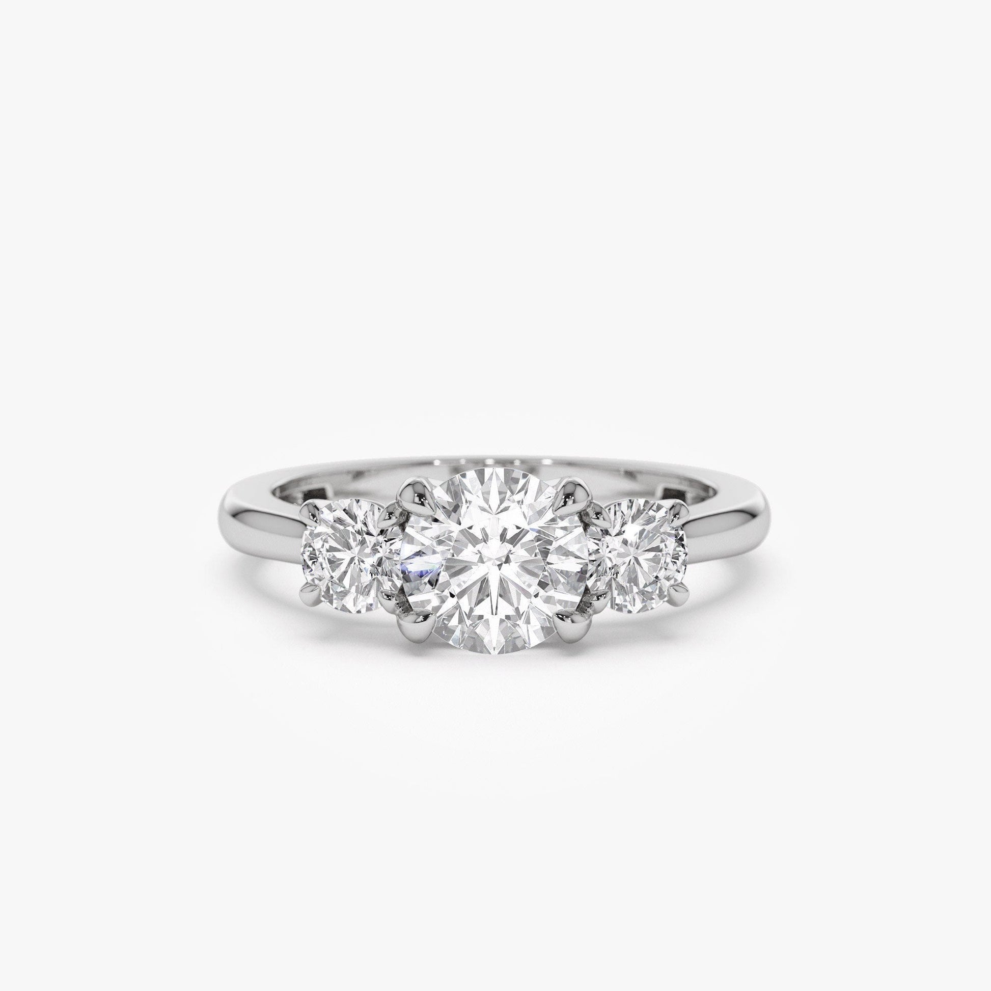 1.50 ct Anillo de compromiso con diamante corte redondo oro de 14k - BODHANA