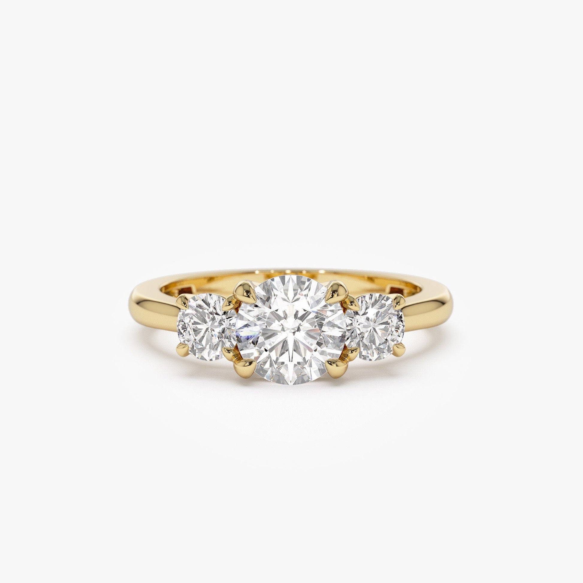 1.50 ct Anillo de compromiso con diamante corte redondo oro de 14k - BODHANA