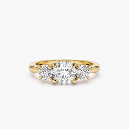 1.50 ct Anillo de compromiso con diamante corte redondo oro de 14k - BODHANA