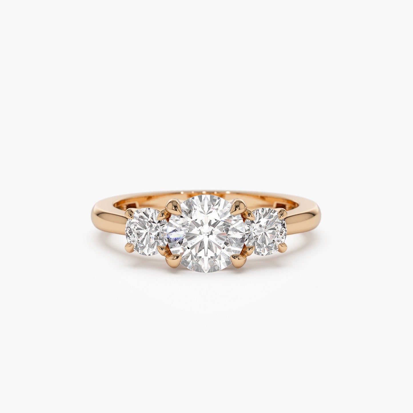 1.50 ct Anillo de compromiso con diamante corte redondo oro de 14k - BODHANA