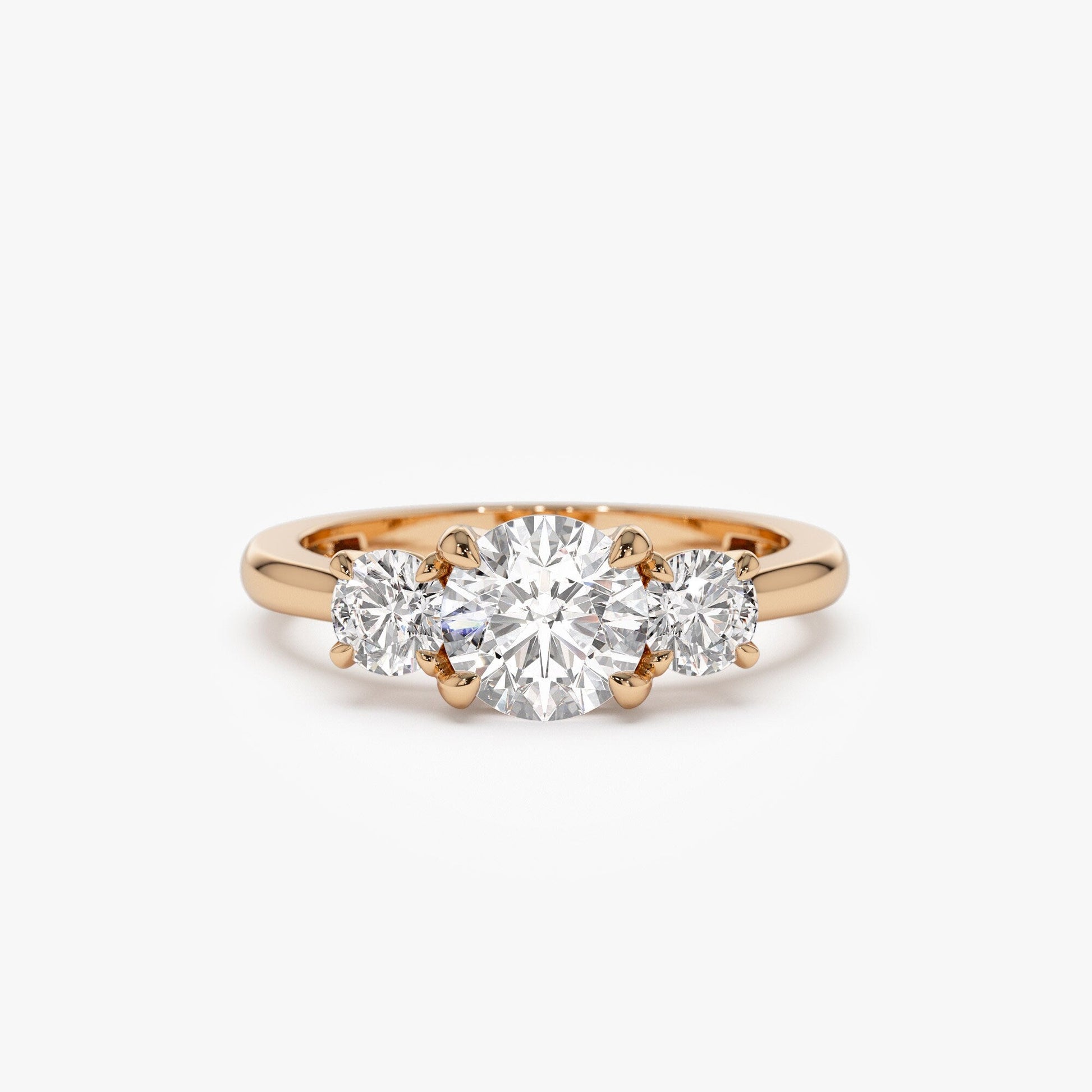 1.50 ct Anillo de compromiso con diamante corte redondo oro de 14k - BODHANA