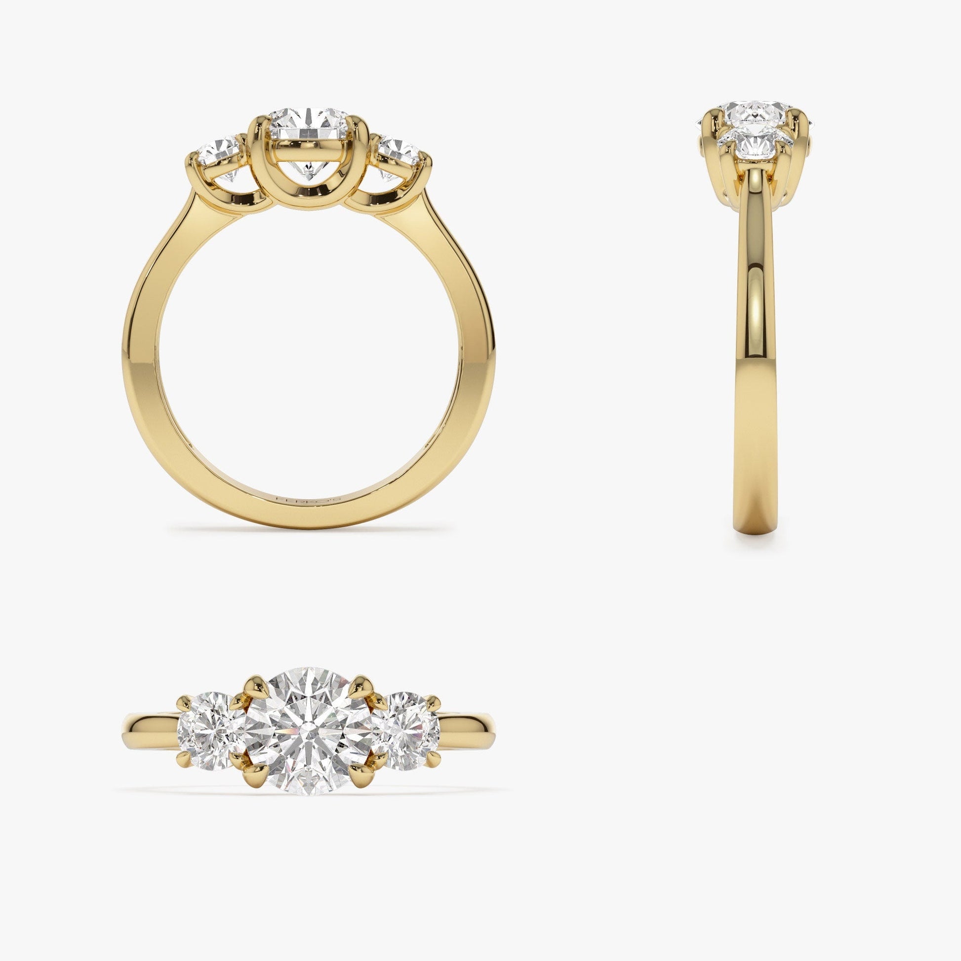 1.50 ct Anillo de compromiso con diamante corte redondo oro de 14k - BODHANA