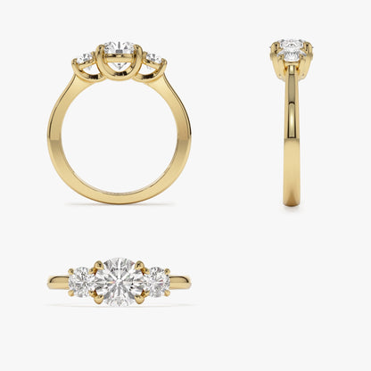 1.50 ct Anillo de compromiso con diamante corte redondo oro de 14k - BODHANA