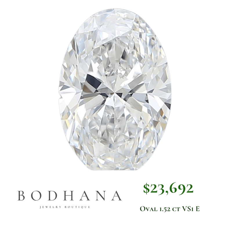 1.52 ct Diamante Lab Corte Oval VS1 E - BODHANA