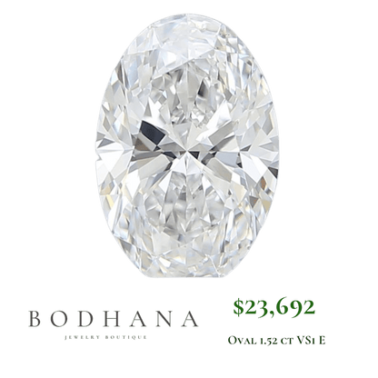 1.52 ct Diamante Lab Corte Oval VS1 E - BODHANA