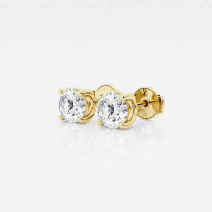 1 a 2.5 ct Aretes con diamante Redondo - BODHANA