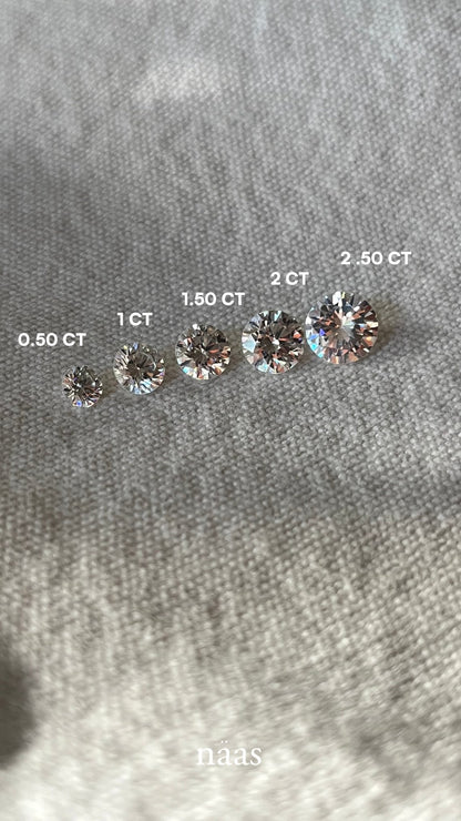 1 a 2.5 ct Aretes con diamante Redondo - BODHANA