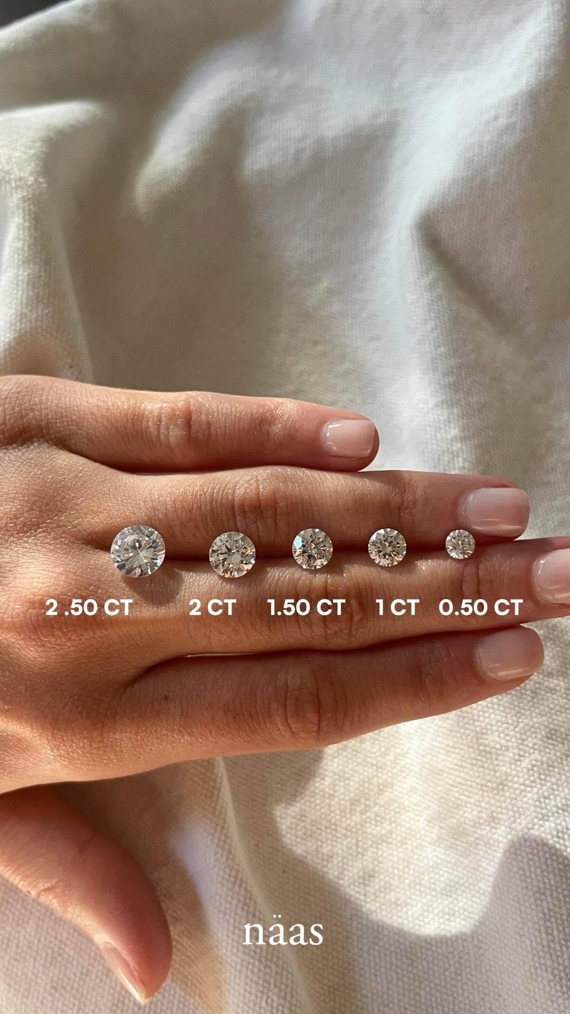1 a 2.5 ct Aretes con diamante Redondo - BODHANA