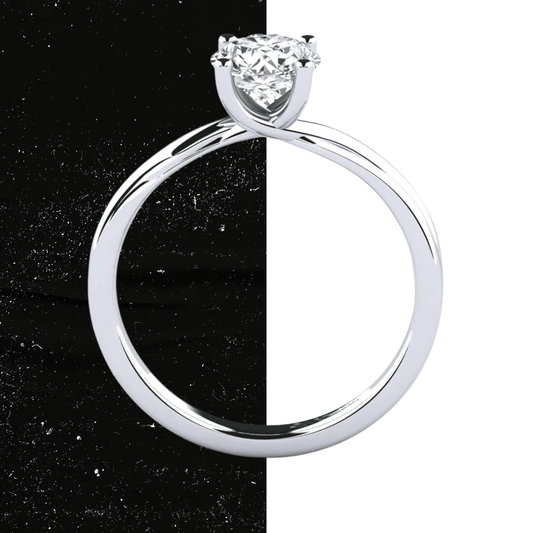 1 ct Anillo de compromiso con diamante redondo oro 14K - BODHANA
