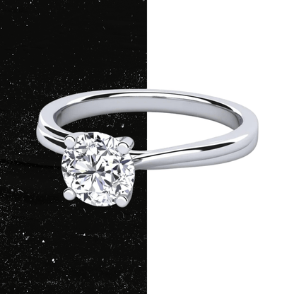 1 ct Anillo de compromiso con diamante redondo oro 14K - BODHANA