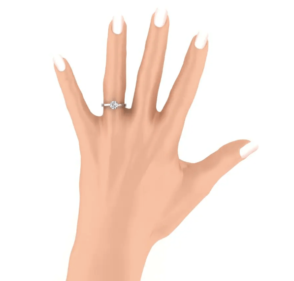 1 ct Anillo de compromiso con diamante redondo oro 14K - BODHANA
